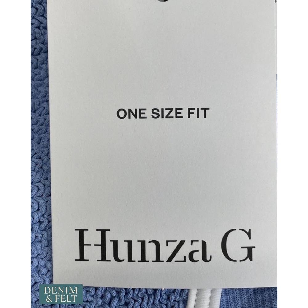 NEW Hunza G Cornflower Blue Textured Knit Tie Side Bikini Bottom One Size Swim - Picture 14 of 16